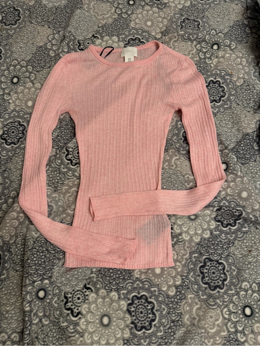 H&M Ribbed Long-Sleeve Top - Pink